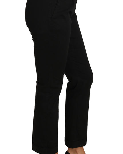 Dolce & Gabbana Black Dress Cropped Straight Straight Pants