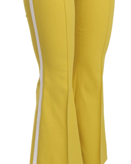 Dolce & Gabbana Yellow Flared Bootcut Capri Cotton Pants