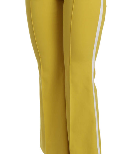 Dolce & Gabbana Yellow Flared Bootcut Capri Cotton Pants