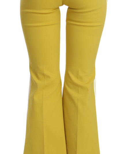 Dolce & Gabbana Yellow Flared Bootcut Capri Cotton Pants
