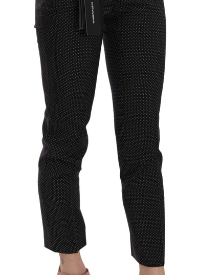 Dolce & Gabbana Polka Dot Slim Capri Trousers Tapered Pants
