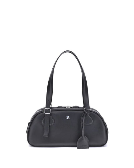 Courrèges Black Calf Leather Bos Taurus Shoulder Bag