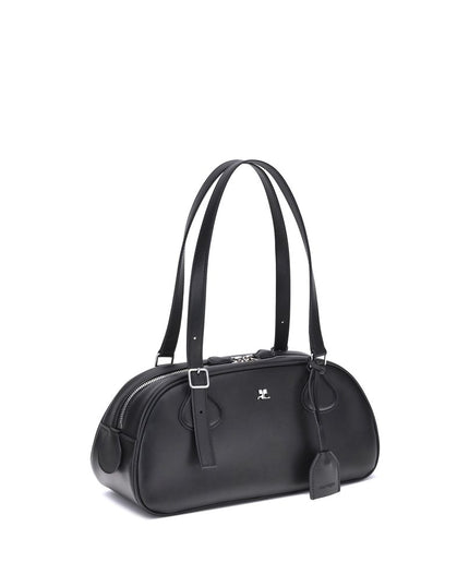 Courrèges Black Calf Leather Bos Taurus Shoulder Bag