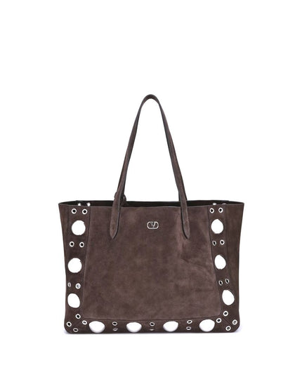 Valentino Garavani Brown Calf Leather Bos Taurus Shoulder Bag