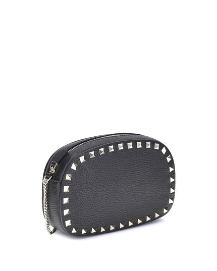 Valentino Garavani Black Calf Leather Bos Taurus Shoulder Bag