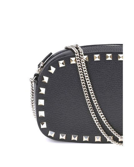 Valentino Garavani Black Calf Leather Bos Taurus Shoulder Bag