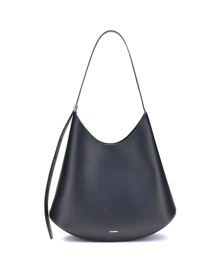 Jil Sander Black Calf Leather Bos Taurus Shoulder Bag