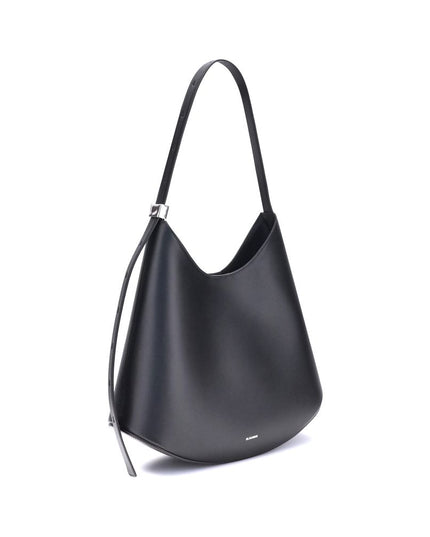 Jil Sander Black Calf Leather Bos Taurus Shoulder Bag