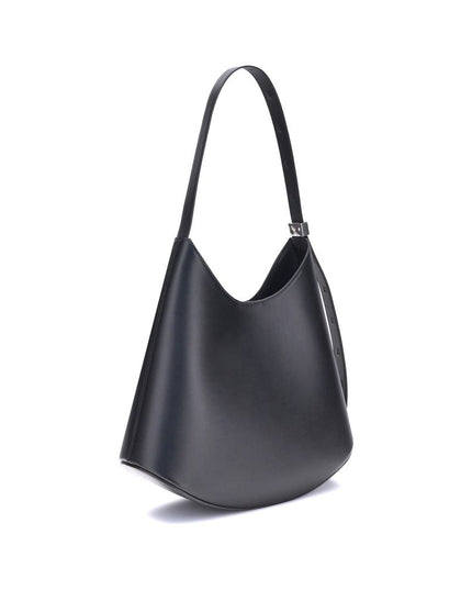 Jil Sander Black Calf Leather Bos Taurus Shoulder Bag
