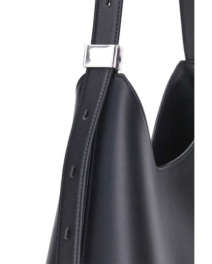 Jil Sander Black Calf Leather Bos Taurus Shoulder Bag