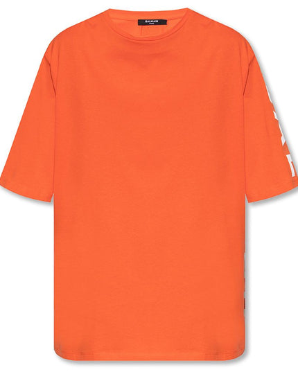 Balmain Orange Cotton T-Shirt