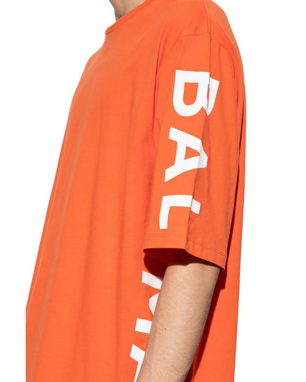 Balmain Orange Cotton T-Shirt