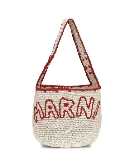 Marni Beige Raffia Shoulder Bag