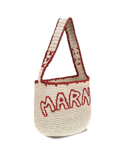Marni Beige Raffia Shoulder Bag