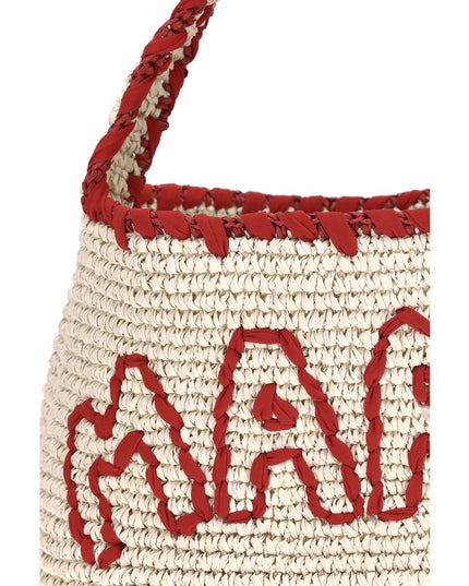 Marni Beige Raffia Shoulder Bag