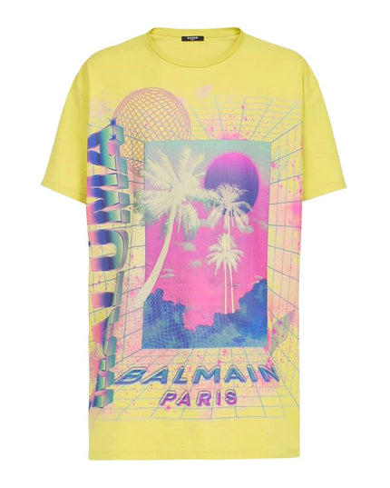 Balmain Yellow Cotton T-Shirt