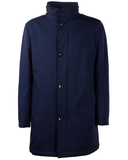 Made in Italy Blue Wool Men Jacket