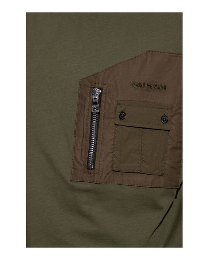 Balmain Green Cotton T-Shirt