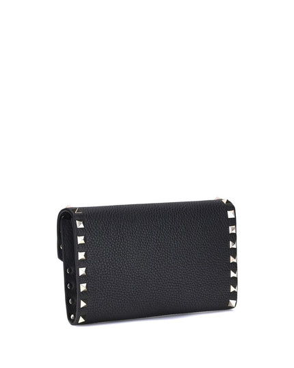Valentino Garavani Black Calf Leather Bos Taurus Wallet