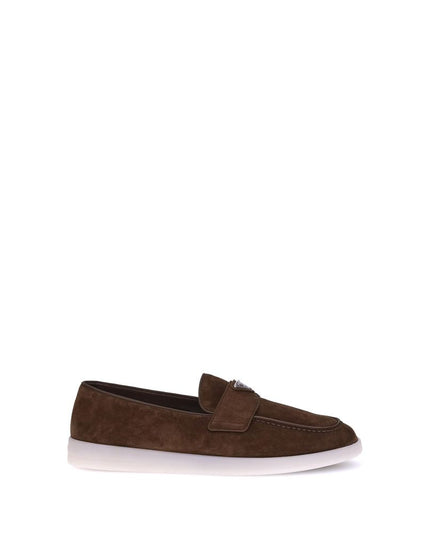 Prada Brown Rubber Slip-On Loafers