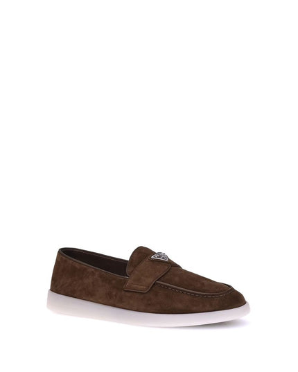 Prada Brown Rubber Slip-On Loafers