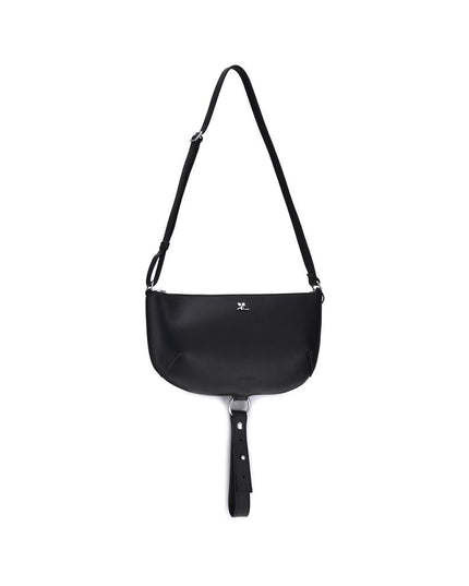 Courrèges Black Calf Leather Bos Taurus Shoulder Bag