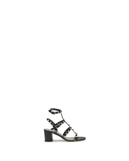 Valentino Garavani Black Calf Leather Bos Taurus Platform Sandals