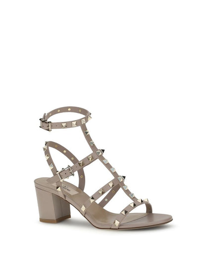 Valentino Garavani Beige Calf Leather Bos Taurus Platform Sandals