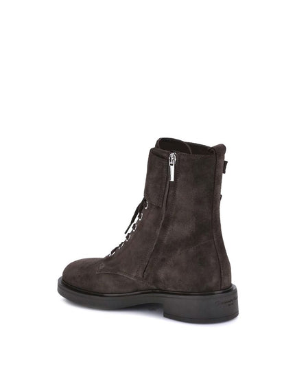 Gianvito Rossi Brown Calf Leather Bos Taurus Lace-Up Boots