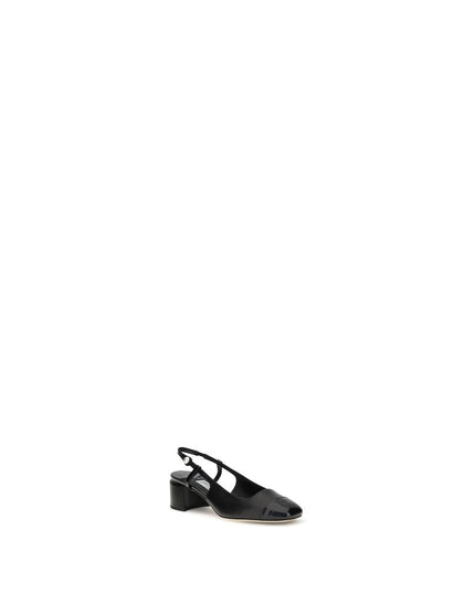 Jimmy Choo Black Calf Leather Bos Taurus Mid Heel Pumps