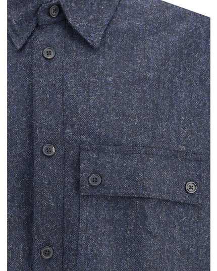 Thom Browne Blue Wool Dress Shirt