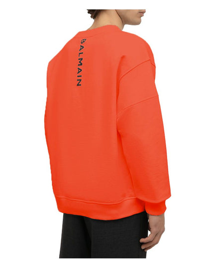 Balmain Orange Cotton Men Sweater