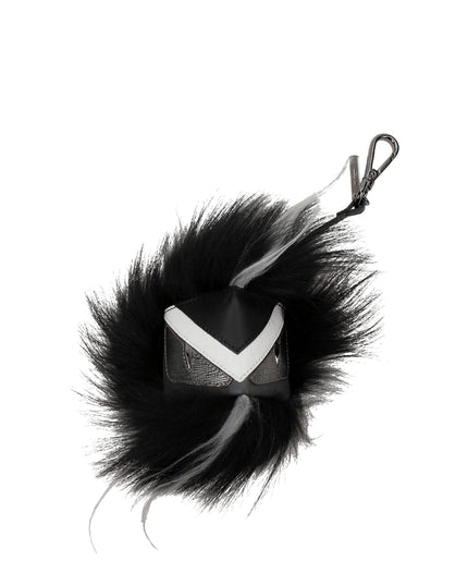 Fendi Black Leather Keychain