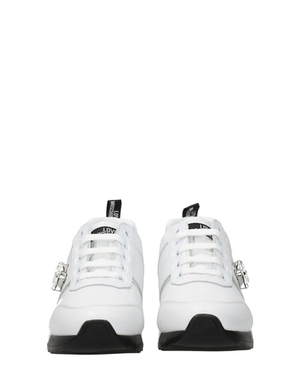Love Moschino White Leather Low Top Sneakers