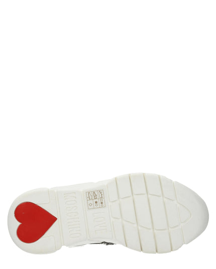 Love Moschino White Fabric Chunky Sneakers