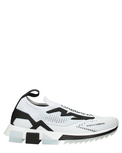 Dolce & Gabbana White Fabric Athletic Sneakers