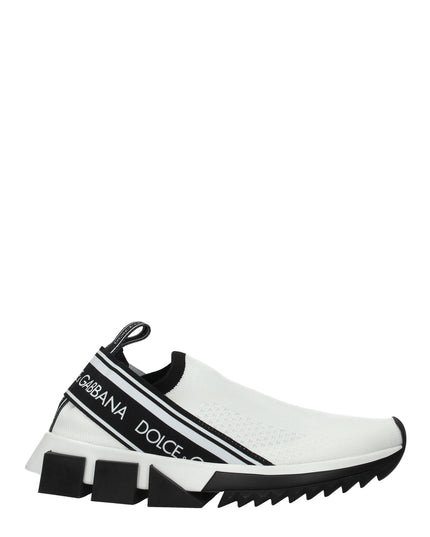 Dolce & Gabbana White Fabric Chunky Sneakers
