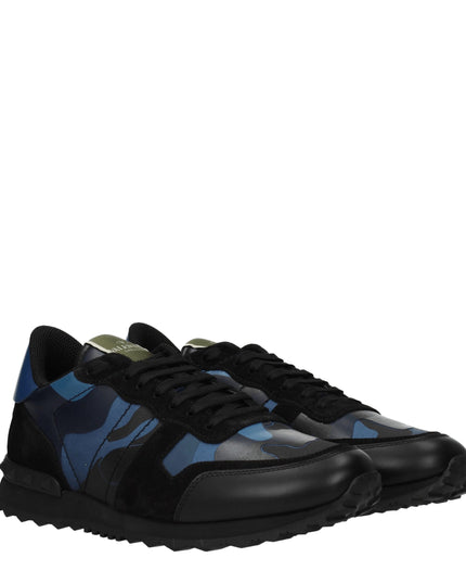 Valentino Garavani Blue Leather Low Top Sneakers