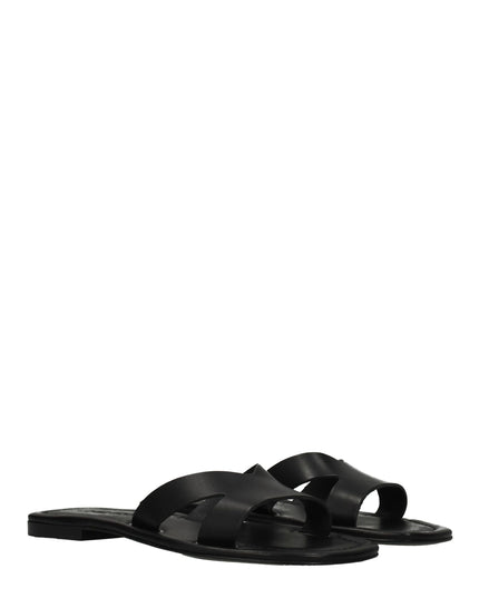 Kenzo Black Leather Slippers