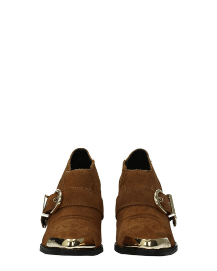 Versace Jeans Brown Leather Ankle Boots