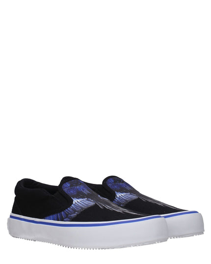 Marcelo Burlon Black Fabric Slip-On Loafers