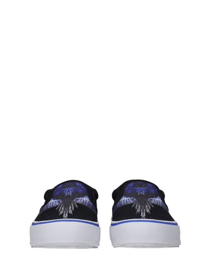 Marcelo Burlon Black Fabric Slip-On Loafers