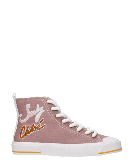 See By Chloé Pink Fabric High Top Sneakers