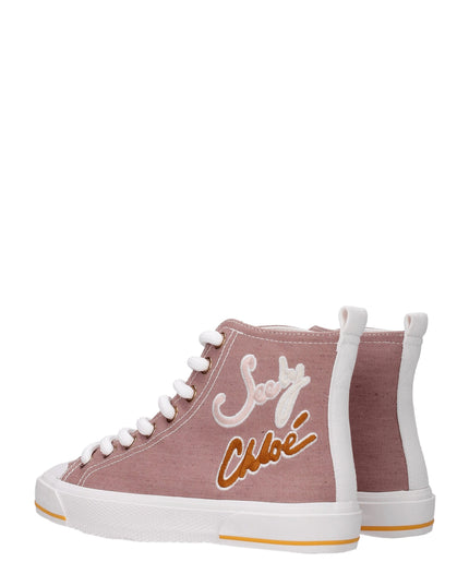See By Chloé Pink Fabric High Top Sneakers
