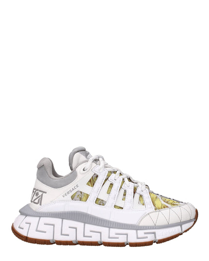 Versace White Leather Athletic Sneakers