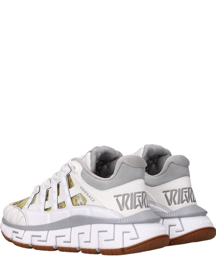 Versace White Leather Athletic Sneakers