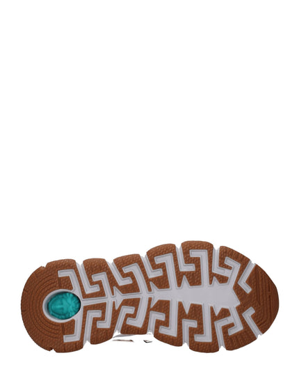 Versace White Leather Athletic Sneakers