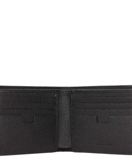 Testoni Black Leather Wallet