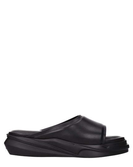 Alyx Black Leather Slippers