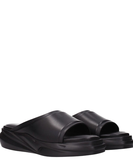 Alyx Black Leather Slippers